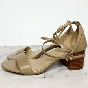 Michael Kors Serena Tan Leather Heeled Sandal 7M